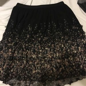 Flirty Black and Floral Skirt